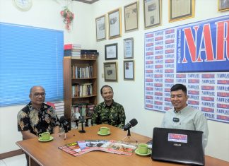 Munas VII PERWAMKI akan Dihadiri Tokoh Nasional dan Ketua Umum PGI Saat Ketua Umum DPP PERWAMKI, Stevano Margianto (Kedua dari kanan) dan Ketua Panitia Munas VII David Pasaribu (Kiri) dan host Thimoty Kristanto (Kanan) tampil di podcast NARWASTU.