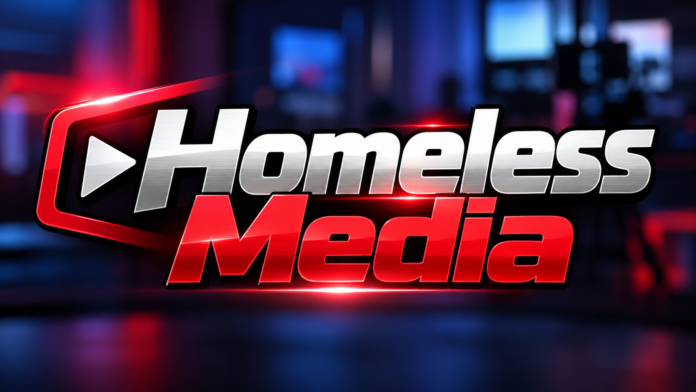 Glossy Homeless Media Logo Banner